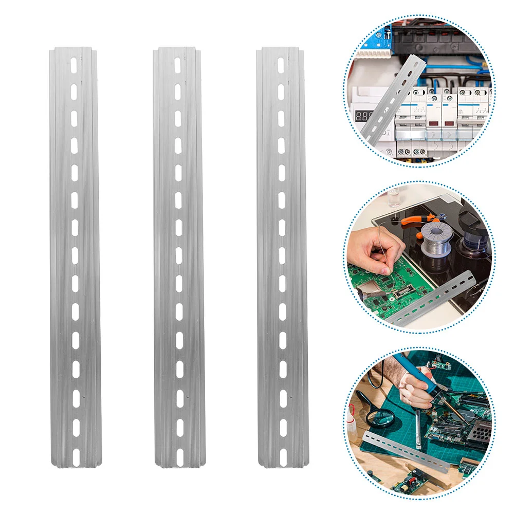 

10 Pcs Guide Reusable Cable Ties Track Industry Din Rail Slotted Metal 35mm*75 High