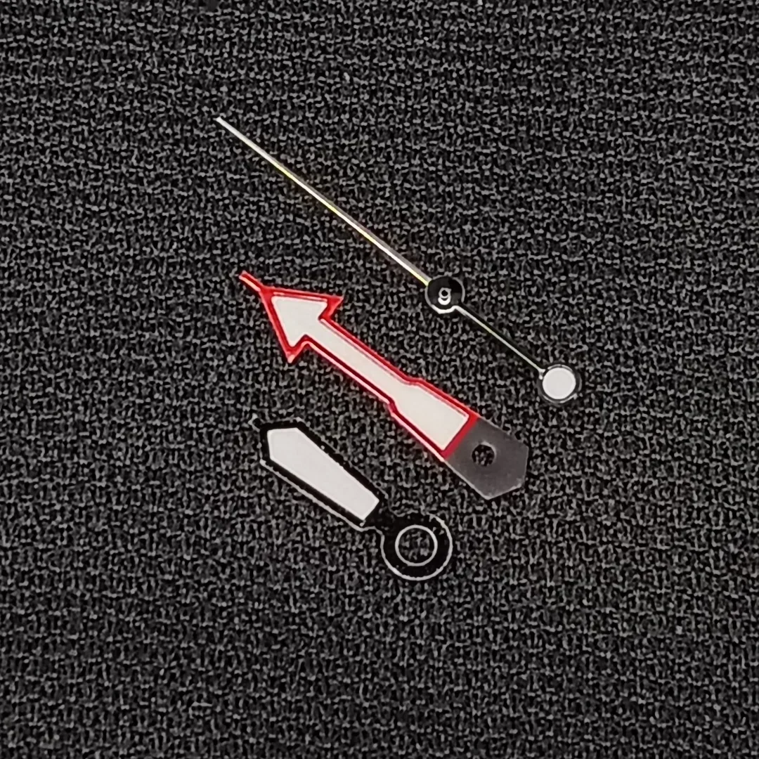 Red/White 3 Pins Watch Pointers With Green Luminous Fashionable Men's Wristwatch Replacement Accessories for Nh35 Nh36 Movement