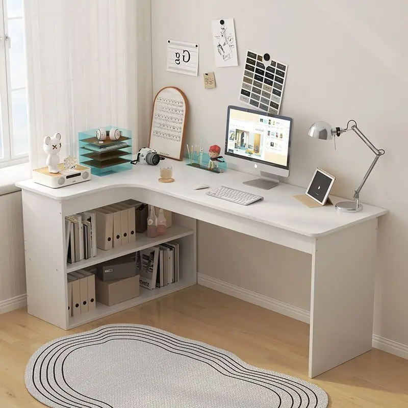 Desk corner bookshelf integrated student study table bedroom writing computer table corner household