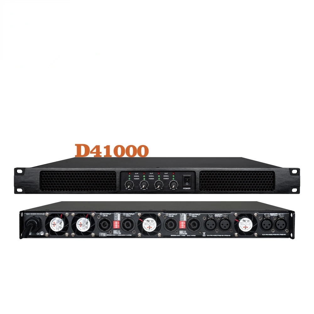 

D41000 Digital Audio Power Amplifier Professional 4 Channels Class D Preamplifier DJ Audio Sound Amplifier Processor System