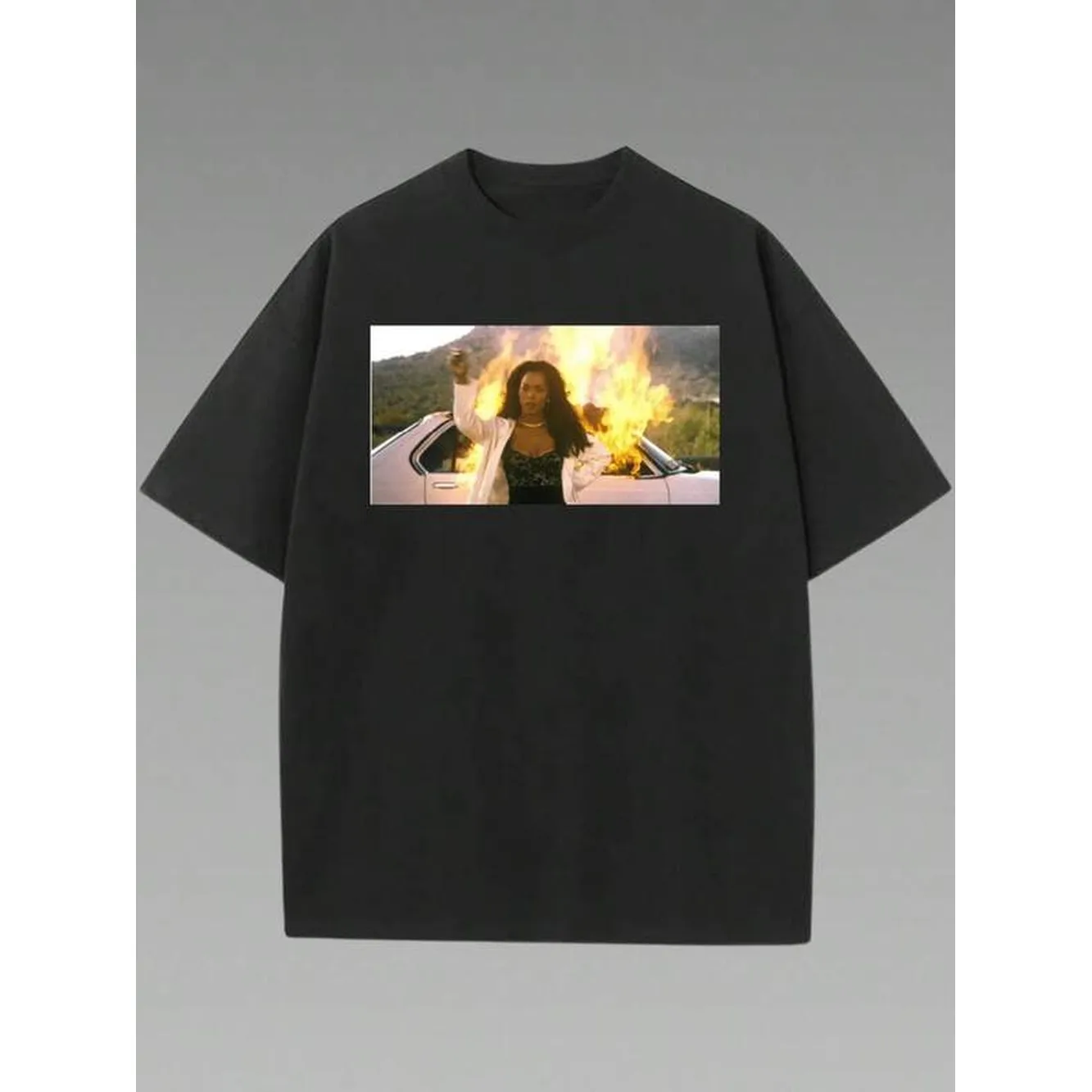 Payeah Angela Bassett Waiting To Exhale Graphic Letter Printed Women's Casual Cotton T-Shirt 1 Pcs 220g Heavy Cotton T Shirt