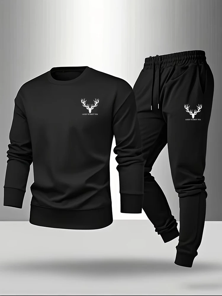 

Male Home Outdoor Comfort Warm Outfits 2026 New Men Sweatshirt 2pcs Set Spring Autumn Daily Casual Sporty Pullover & Sweatpants