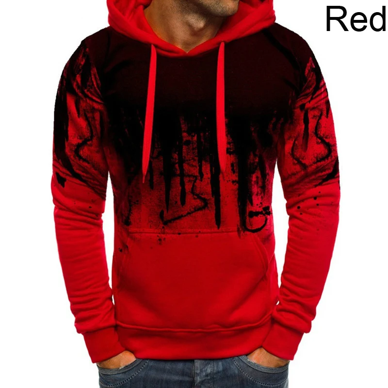 New Men's Fashion Camouflage Hoodie for Autumn and Winter Personality Printed Sweatshirt Casual and Sport Pullover