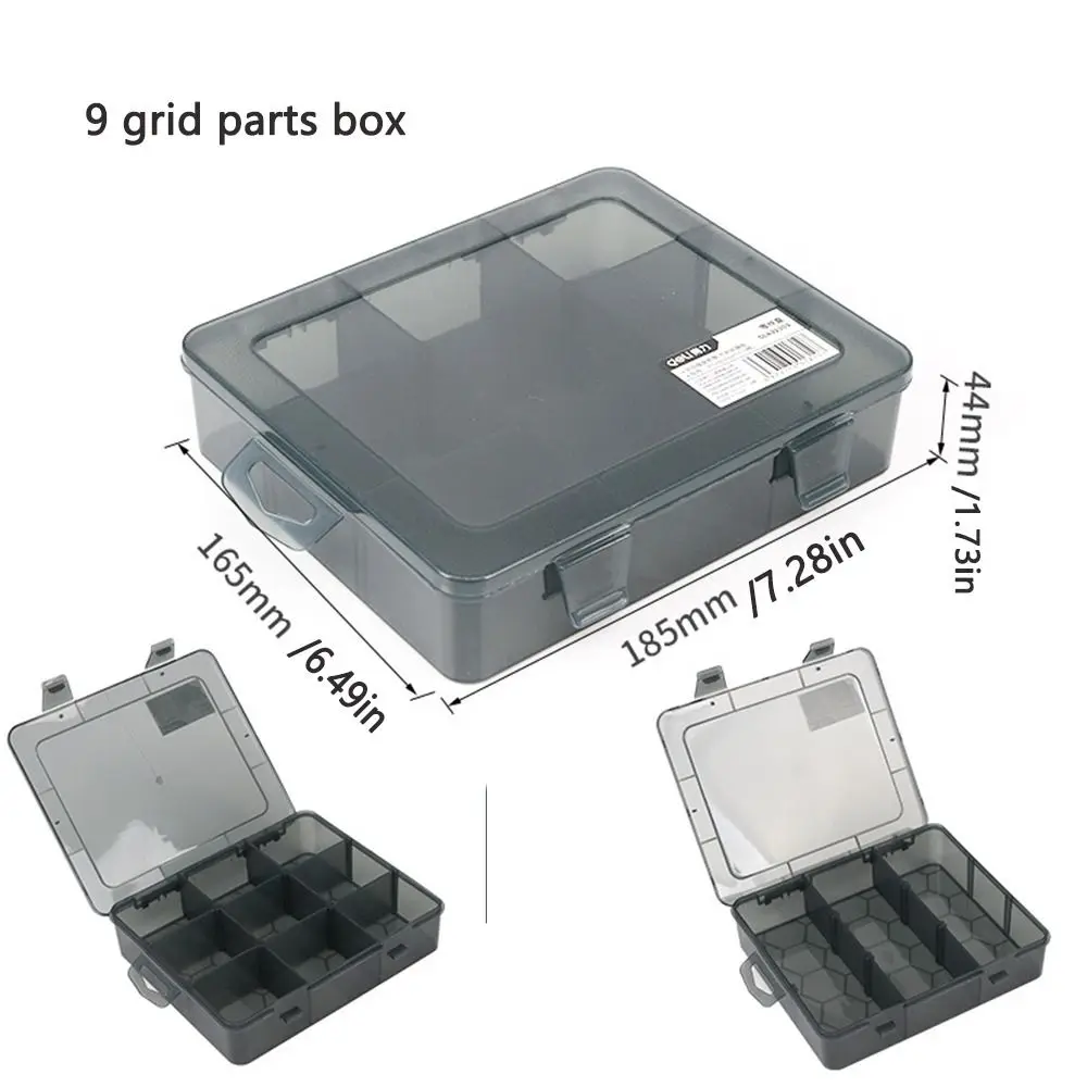 Caja de almacenamiento de herramientas de embalaje ajustable transparente, caja organizadora de componentes, accesorios de joyería, tornillo de