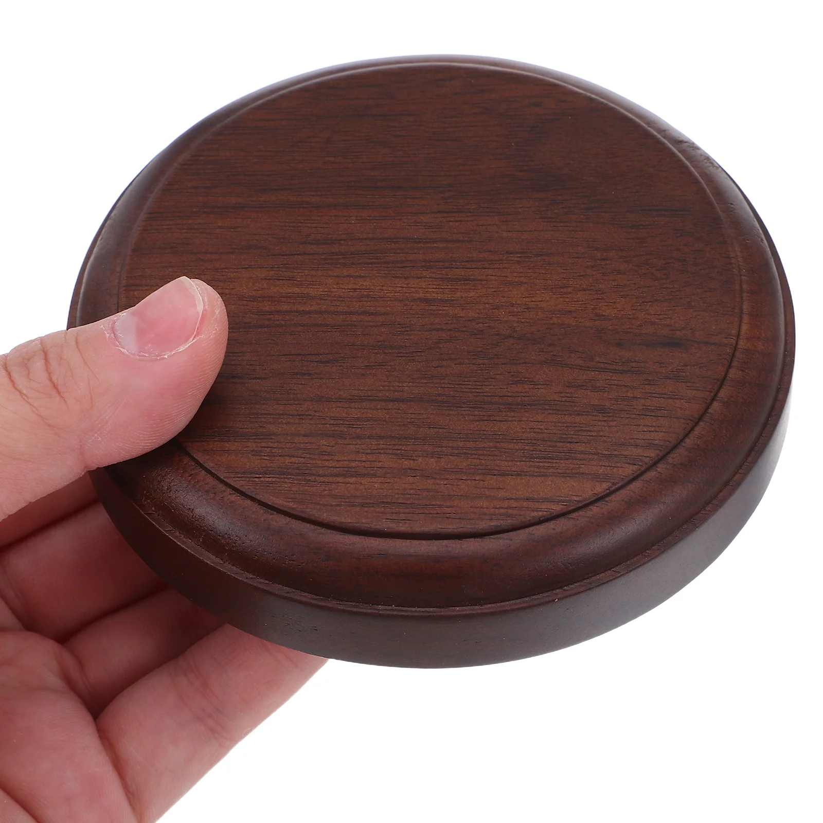 

Round Wooden Display Base For Vase Bonsai Statue Plant Holder Sturdy Natural Wood Grain Compact Tabletop Pedestal Stand Small