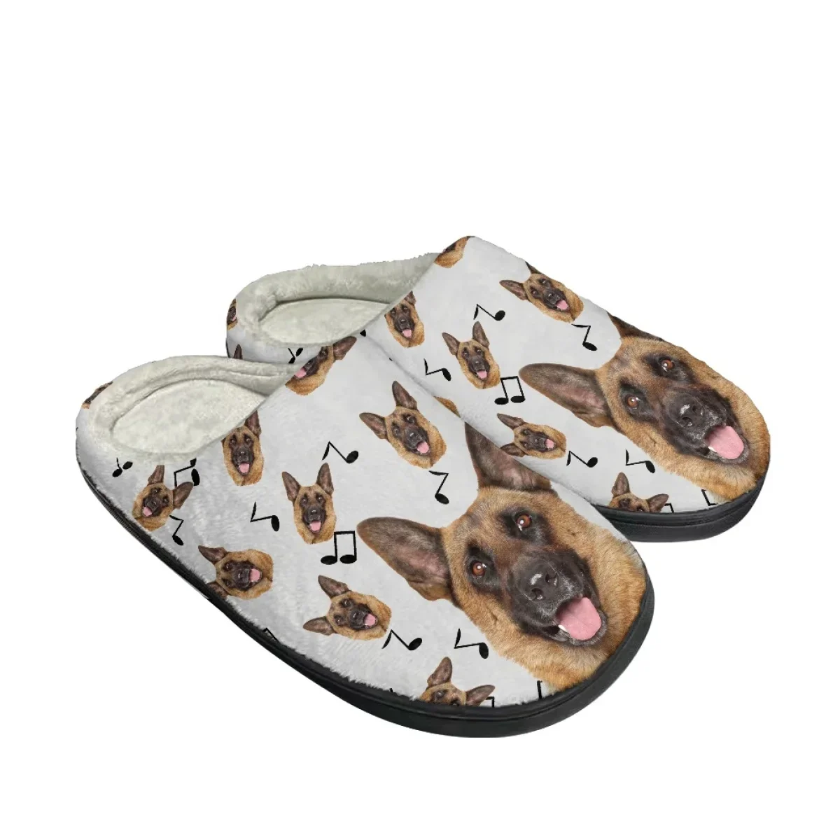 Music Dog Printed Women's Cotton Slippers Non-slip Warm Floor Shoes Dropshipping Comfortable Casual Lady Slipper Zapatos Planos