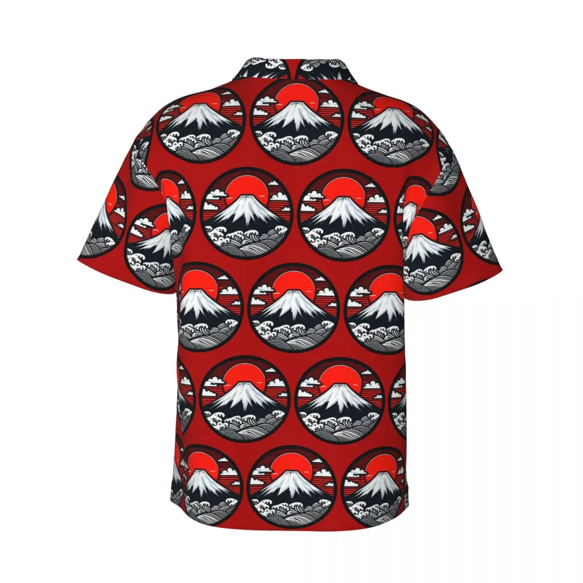 Mount Fuji And The Great Wave Off Kanagawa Men's Shirts Hawaiian Short Sleeve Shirt Funny Lapel Tops for Summer Beach