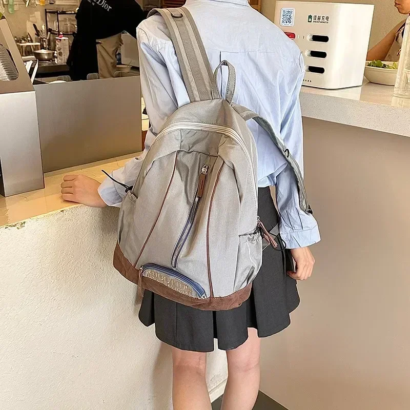 American Retro Nylon Backpack 2024 New Large Capacity High Quality Zipper School Bag Ultra Light Travel Backpack Unisex Mochila