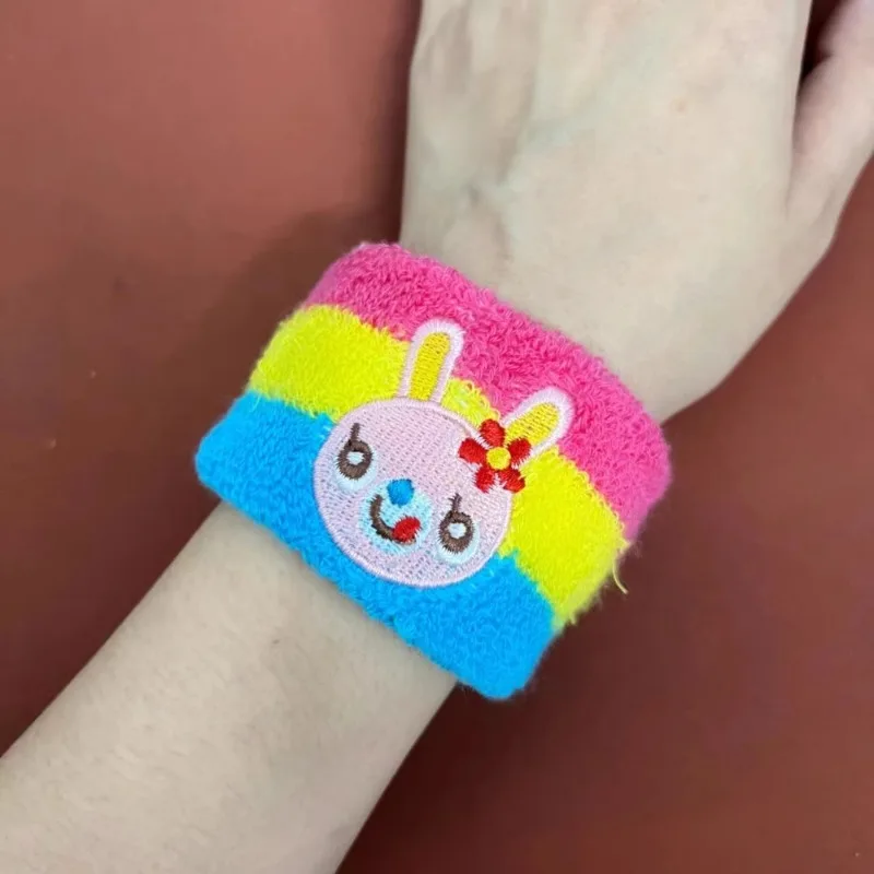 Gelang tangan Y2k Jepang Mezzano opigirl pakaian pergelangan tangan kartun dengan lengan tangan warna Mp garis olahraga pelindung pergelangan tangan