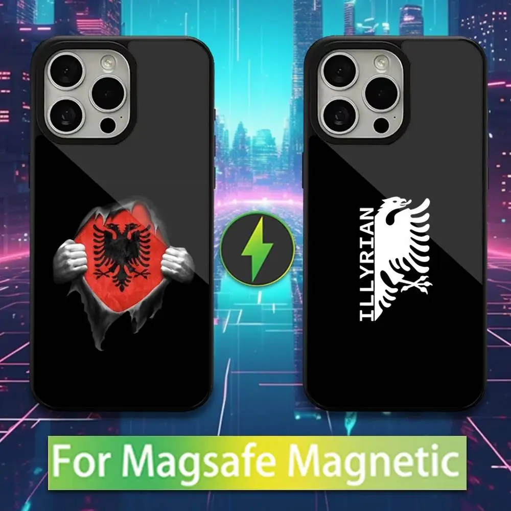 

A-Albania Flag UCK Illyrian Case For iPhone 16,15,17,14,13,12,11,Pro,Max,Plus,Mini,Magsafe,Magnetic Wireless Charging Case