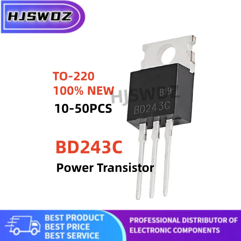 10~50pcs brand new BD243C BD243 TO-220 NPN Bipolar Transistor power tube In Stock