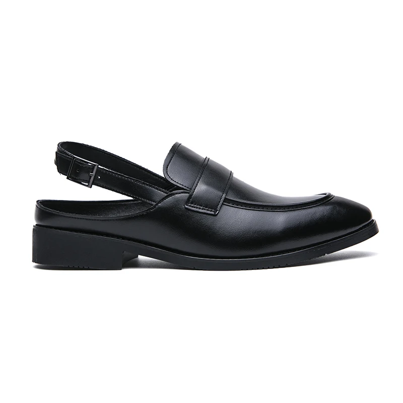 New Brown Men Sandals Buckle Strap Dress Shoes Handmade Black Business Fashion Men's Shoes Size 38-46