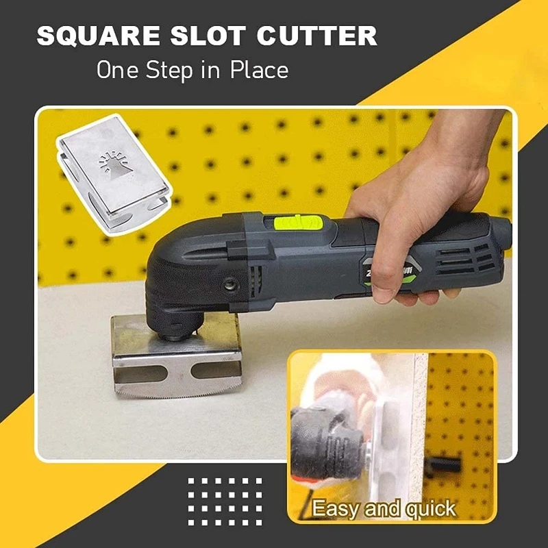 Square Slot Cutter Milling Cutting Slotter Hole Tool Woodworking Slotting Cutter Rack Accessories Square/Rectangle Slot Drill