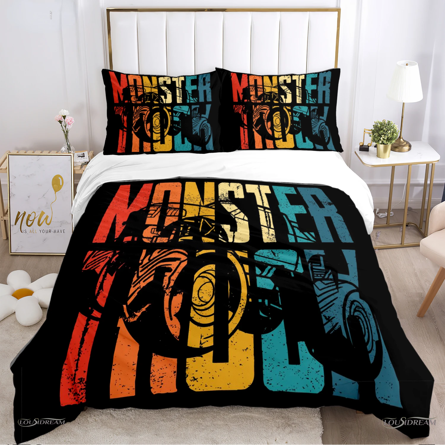 Monster Truck Duvet Cover Catroon Monster Jam Bedding Sets Soft Quilt Cover And Pillowcases For Teens Single/Double/Queen/King view 6