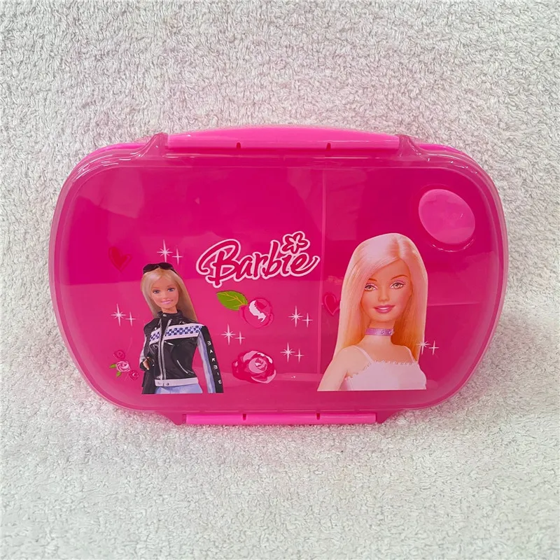 19x12x7CM Barbie księżniczka pudełko na drugie śniadanie Anime śliczne różowe pudełko na drugie śniadanie przenośny szczelny pojemnik na żywność