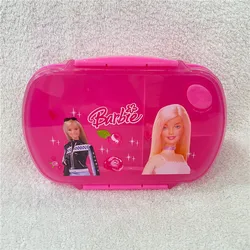 19x12x7CM Barbie księżniczka pudełko na drugie śniadanie Anime śliczne różowe pudełko na drugie śniadanie przenośny szczelny pojemnik na żywność studencka plastikowa zastawa stołowa