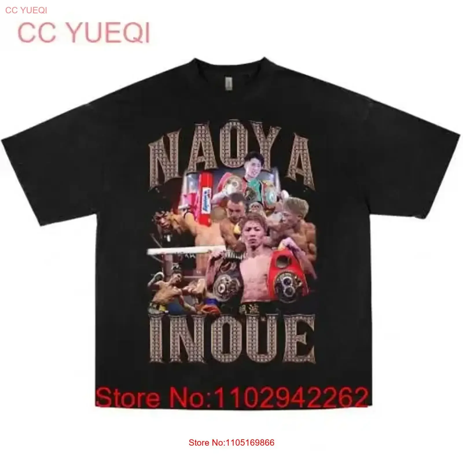 Naoya Inoue boxing T Shirt black vintage Washed Comfortable Slightly Soft Stretched homme fashion Casual vintage Washed