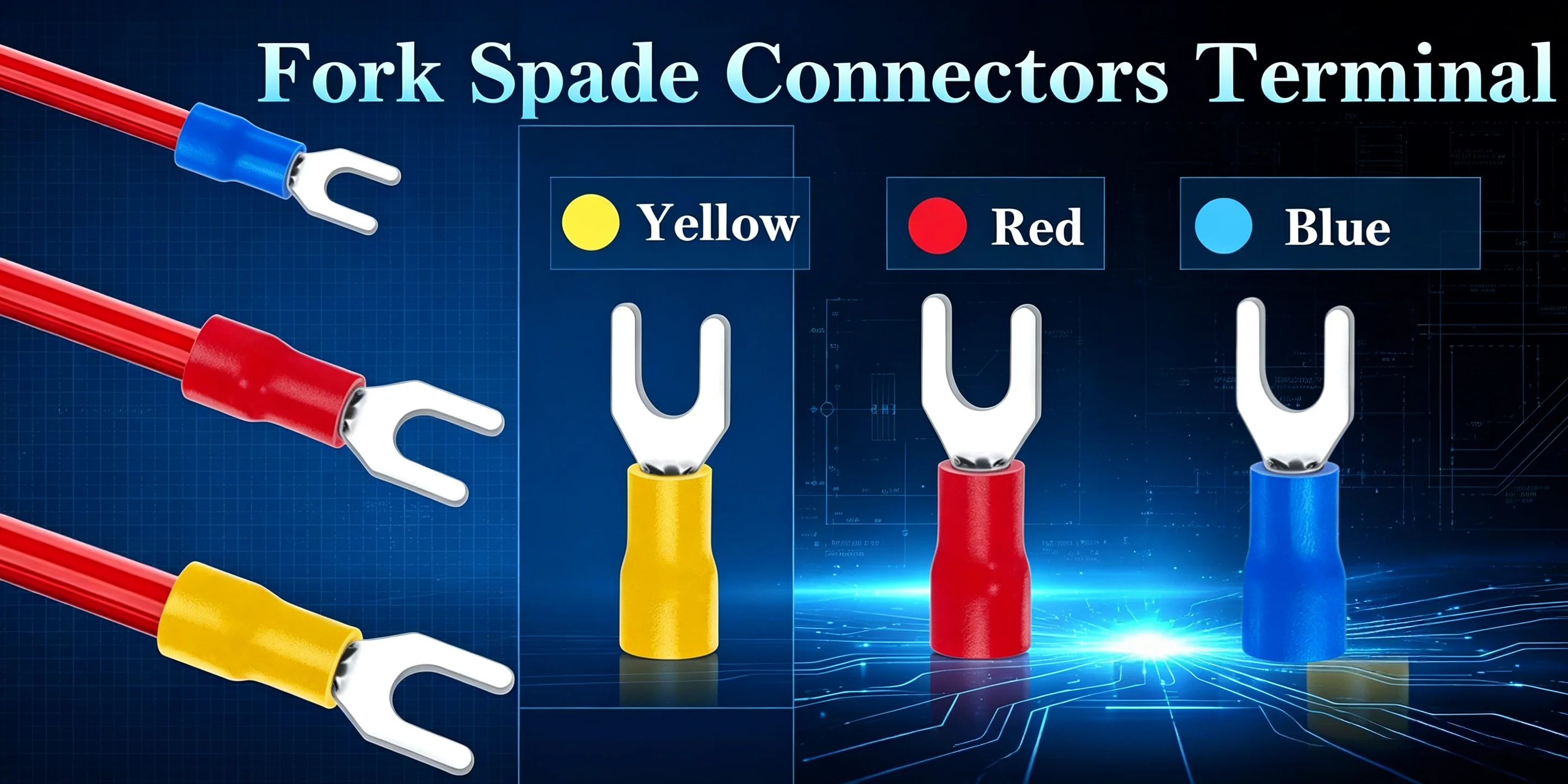 Gabel- und Flachsteckverbinder U-Typ Elektrisch Isolierte Crimpklemmen für M4 M5 M6 22-10 AWG Kit Automobil Marine Industrie – Detail 1