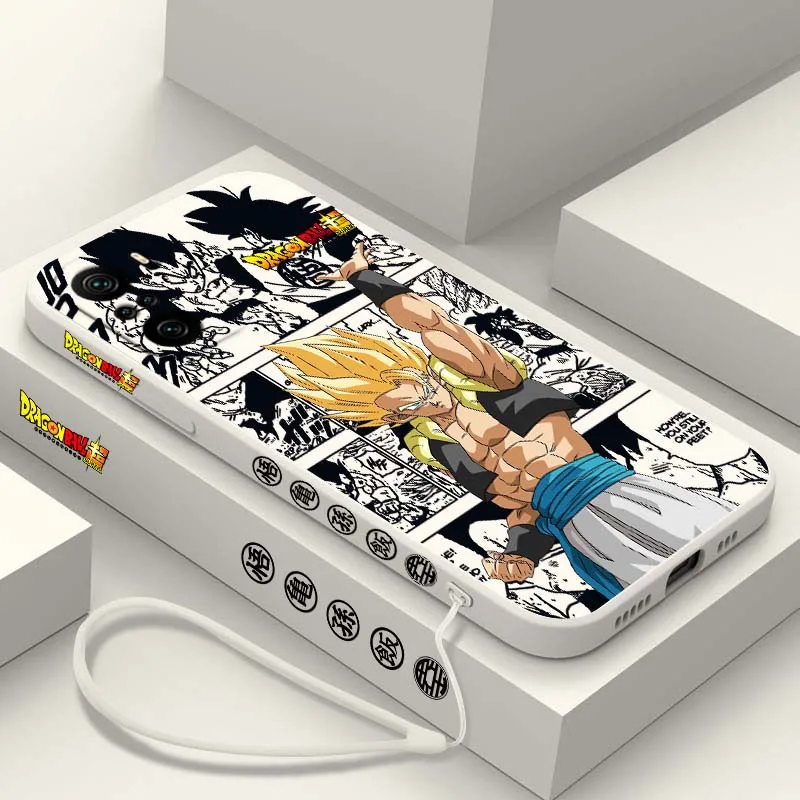 D-Dragon Ball Son Goku Saiyan Cover For Xiaomi Redmi Note 14 13 12 11 10 9 8 Pro Plus 4G 5G Liquid Left Rope Phone case