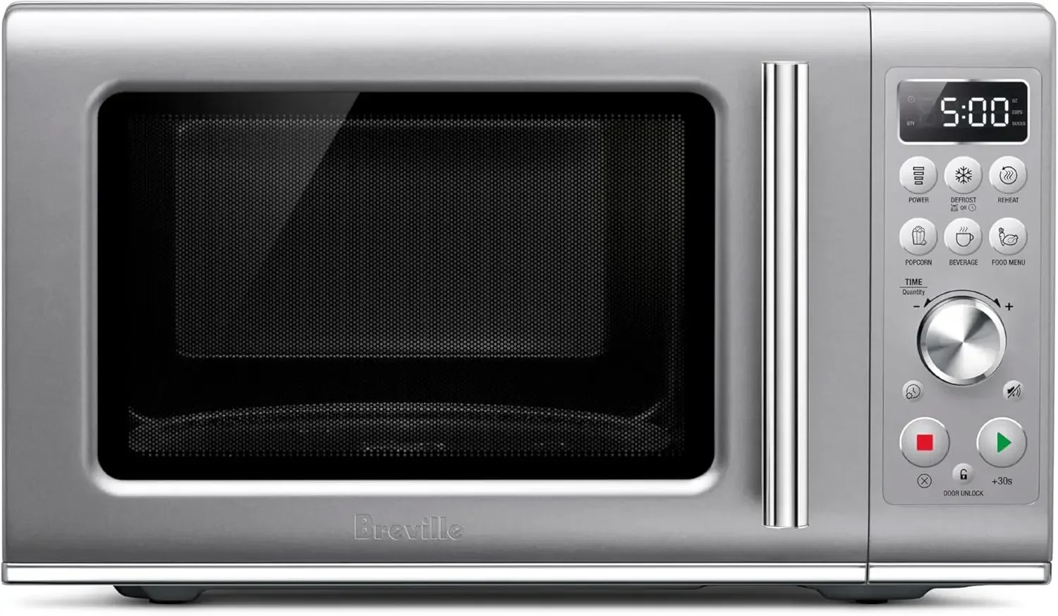 Breville BMO650SIL1BUC1 the Compact Wave Soft Close Countertop Microwave, Silver