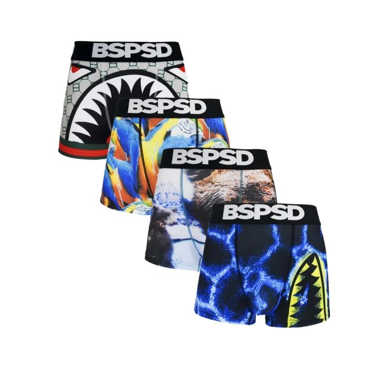 4Pcs Men Boxer Underwear Sexy Breathable Men's Panties Printed Underpants Male Plus Size Man Boxer Briefs Man Boxershorts