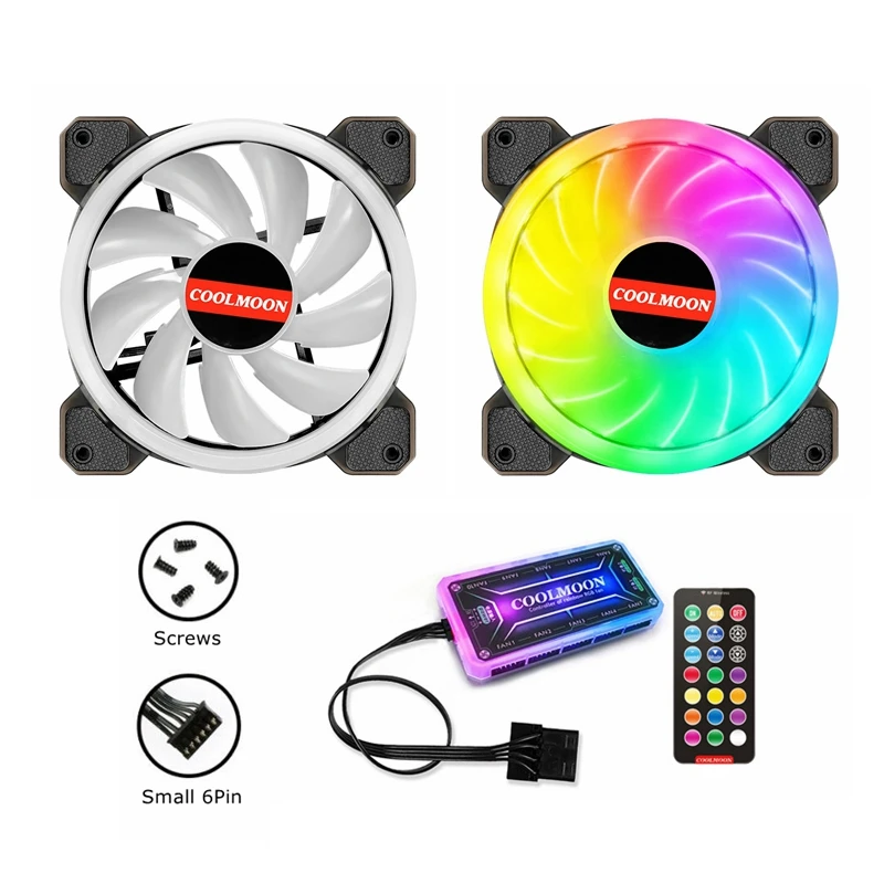 

Coolmoon Starlight 6Pin RGB PC Case Cooling Fan 120mm Heatsink Support Remote Controller for Chassis Water Cooling CPU Radiator