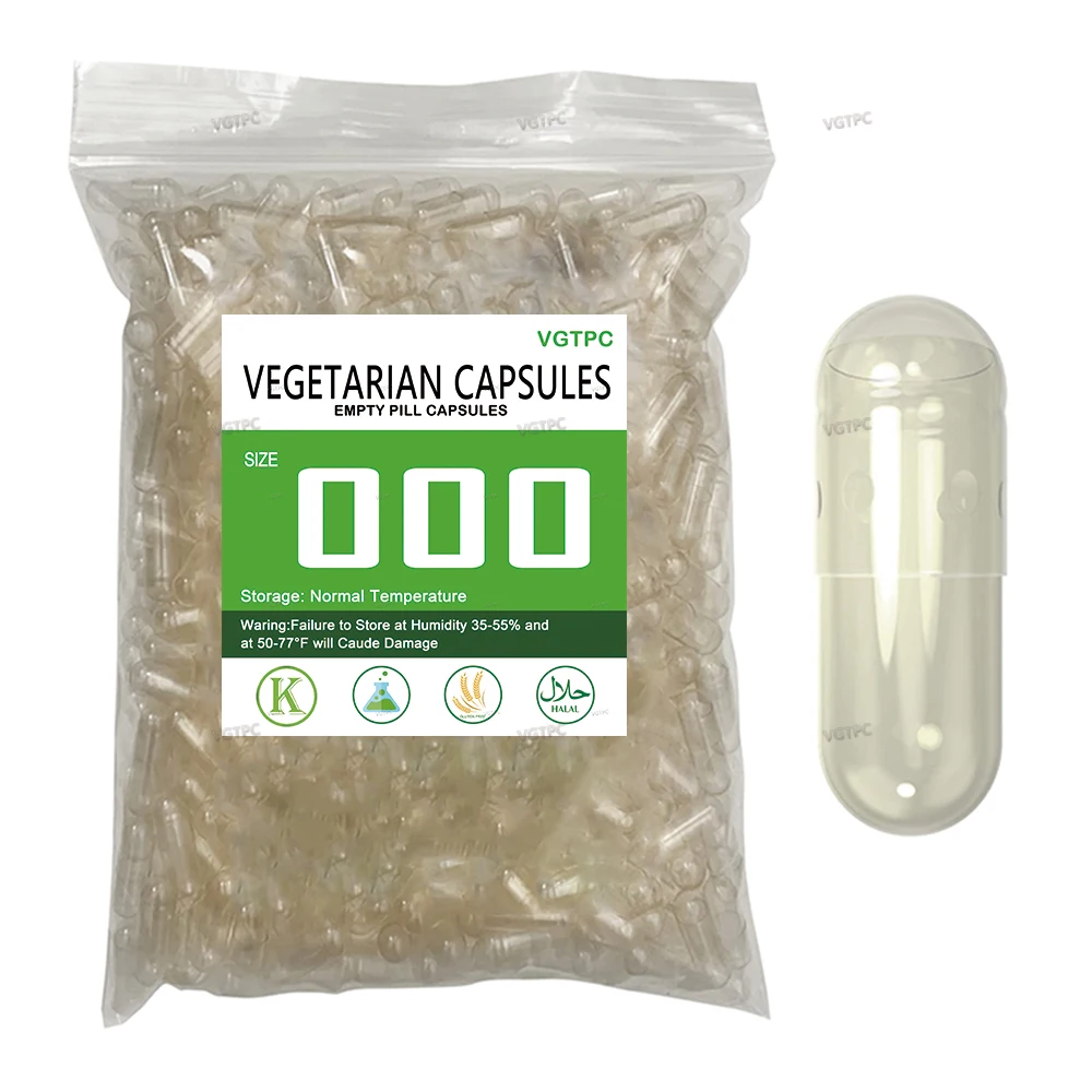 1000 Stuks Maat 000 Vegetarische Lege Pil Capsule Holle Vegetale Veganistische Koosjer Halal Gecertificeerde Hpmc-Capsules