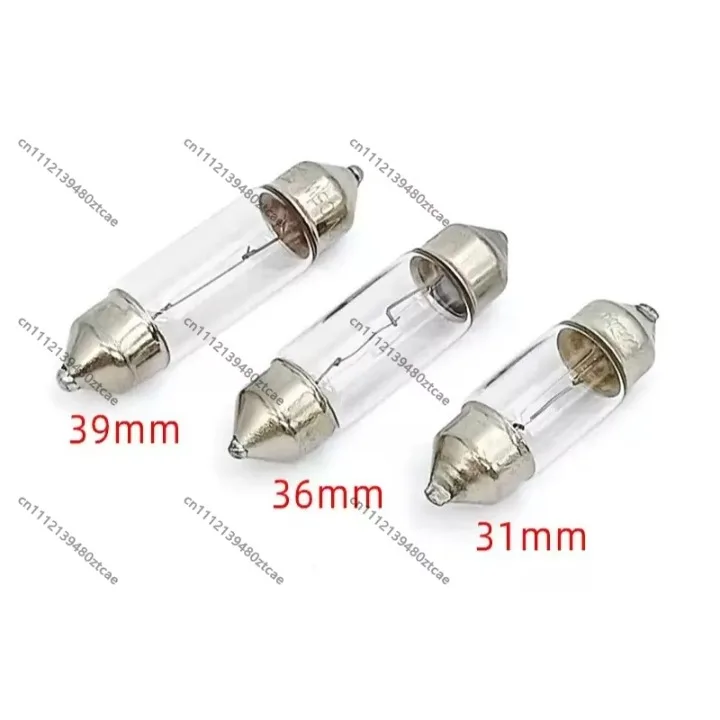 12V Double Tip Car Interior Light 31/36/39mm License Trunk Dome Anti-fade Lamp