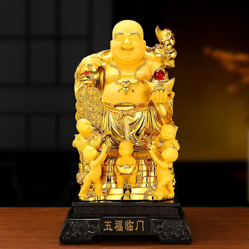 

Big Belly Buddha Maitreya Buddha Ornament Laughing Buddha Five Blessings Linmen Store Home Decoration Relocation Opening Gift