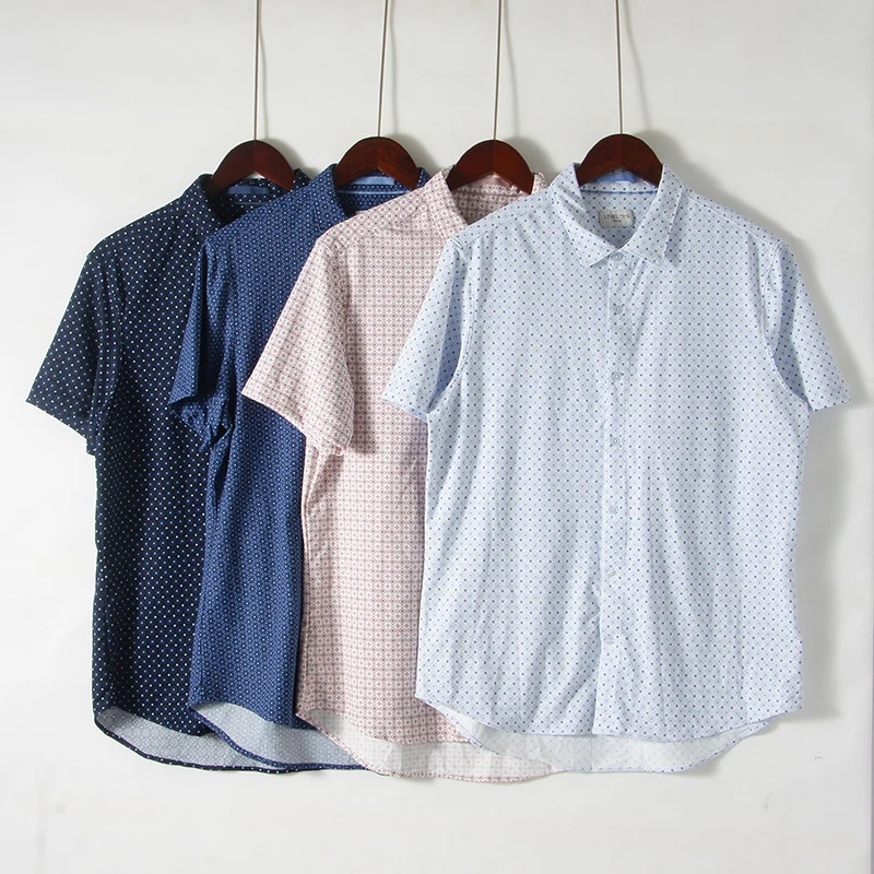 

Мужская летняя свободная эластичная драпировка Qui Dry ort Sve Casual irt Soft Comfortable Drape в горошек на пуговицах Faion Ci Sle