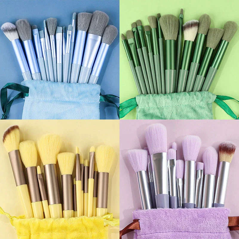 Fluffy Soft Makeup Brush Set para Mulheres, Blend Tools, Beleza, Sombra, Fundação, Destaque, Sombra, 8 Pcs, 13Pcs