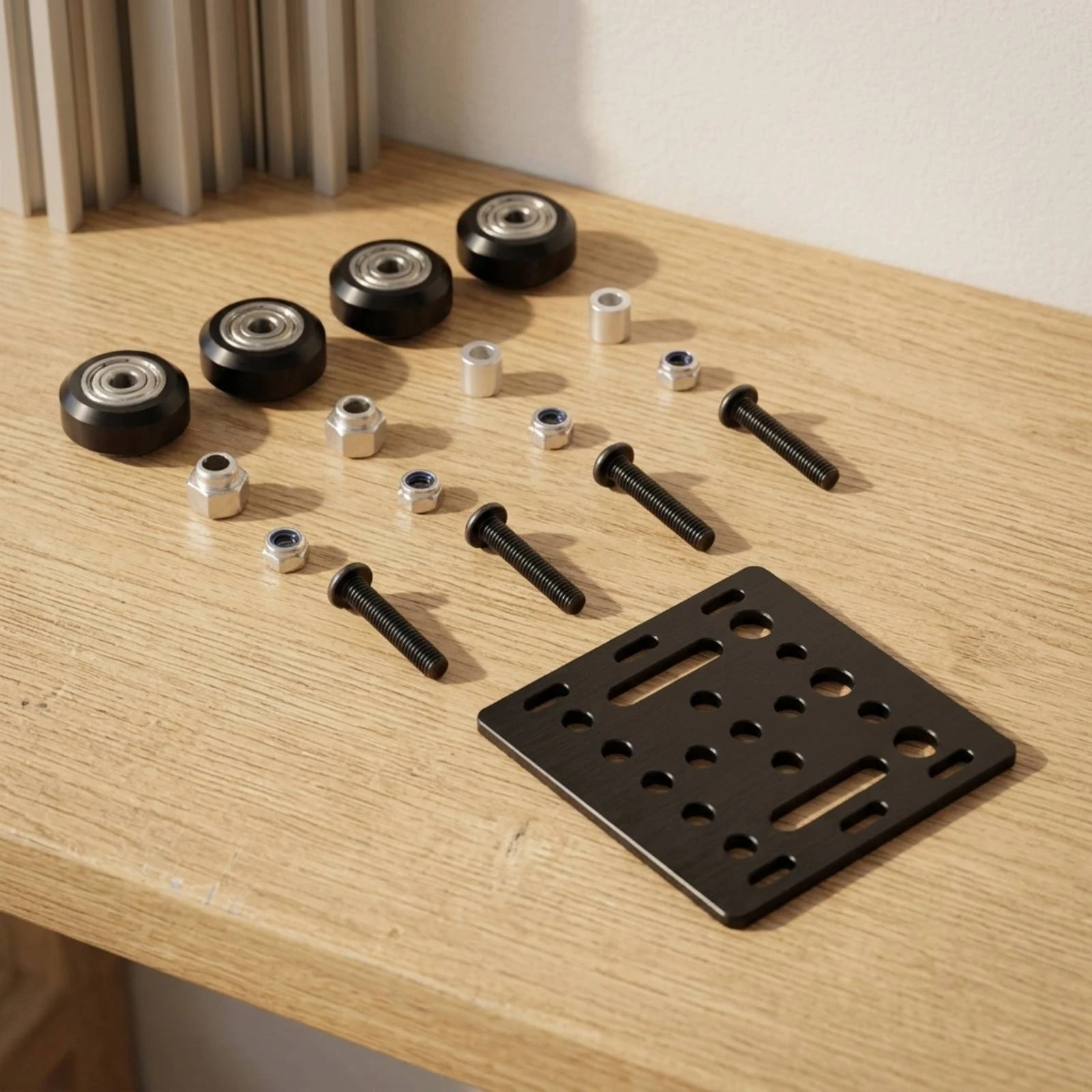 Plaque de portique à fente en V avec roues, stable, à faible friction, rigide, pour les constructeurs de projets DIY et les imprimantes 3D