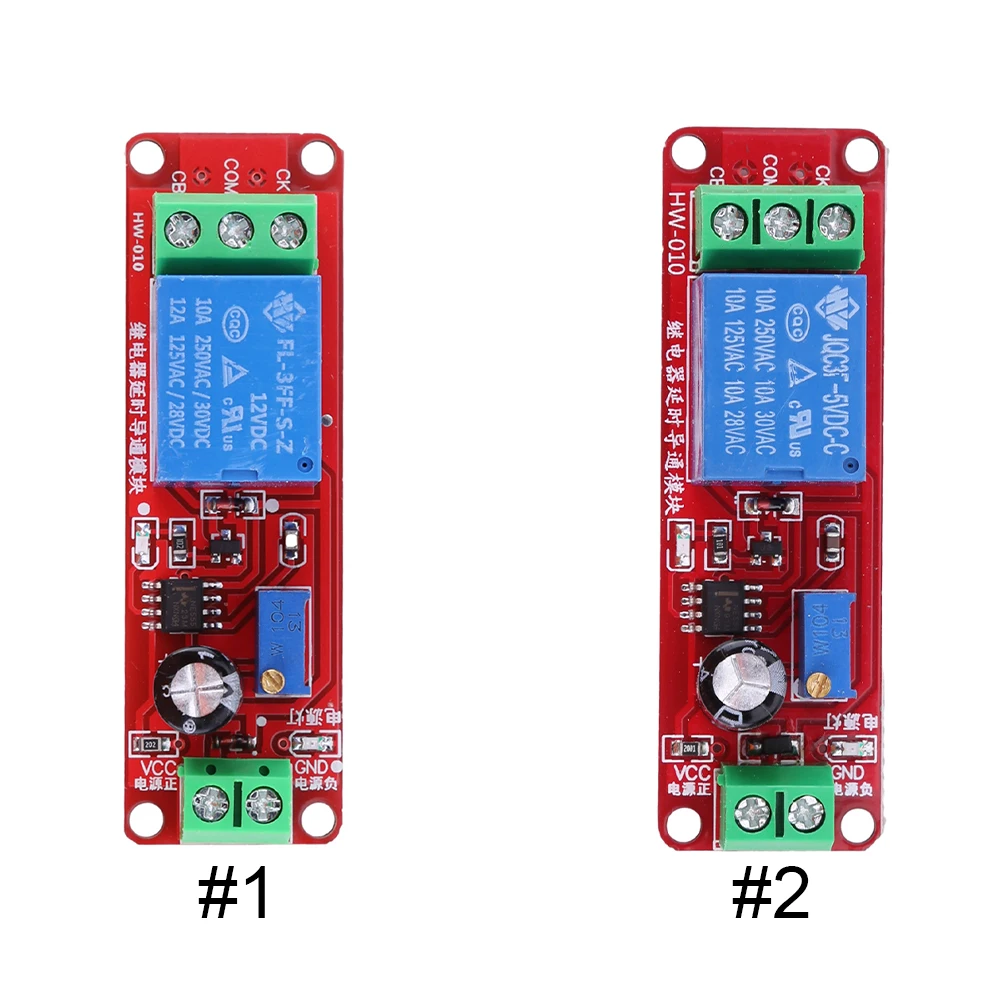 NE555 Delay Timer Relay Switch Module 0~10S Delay Timer Switch Adjustable Module 5/12V Pulse Generation Duty Cycle for Arduino