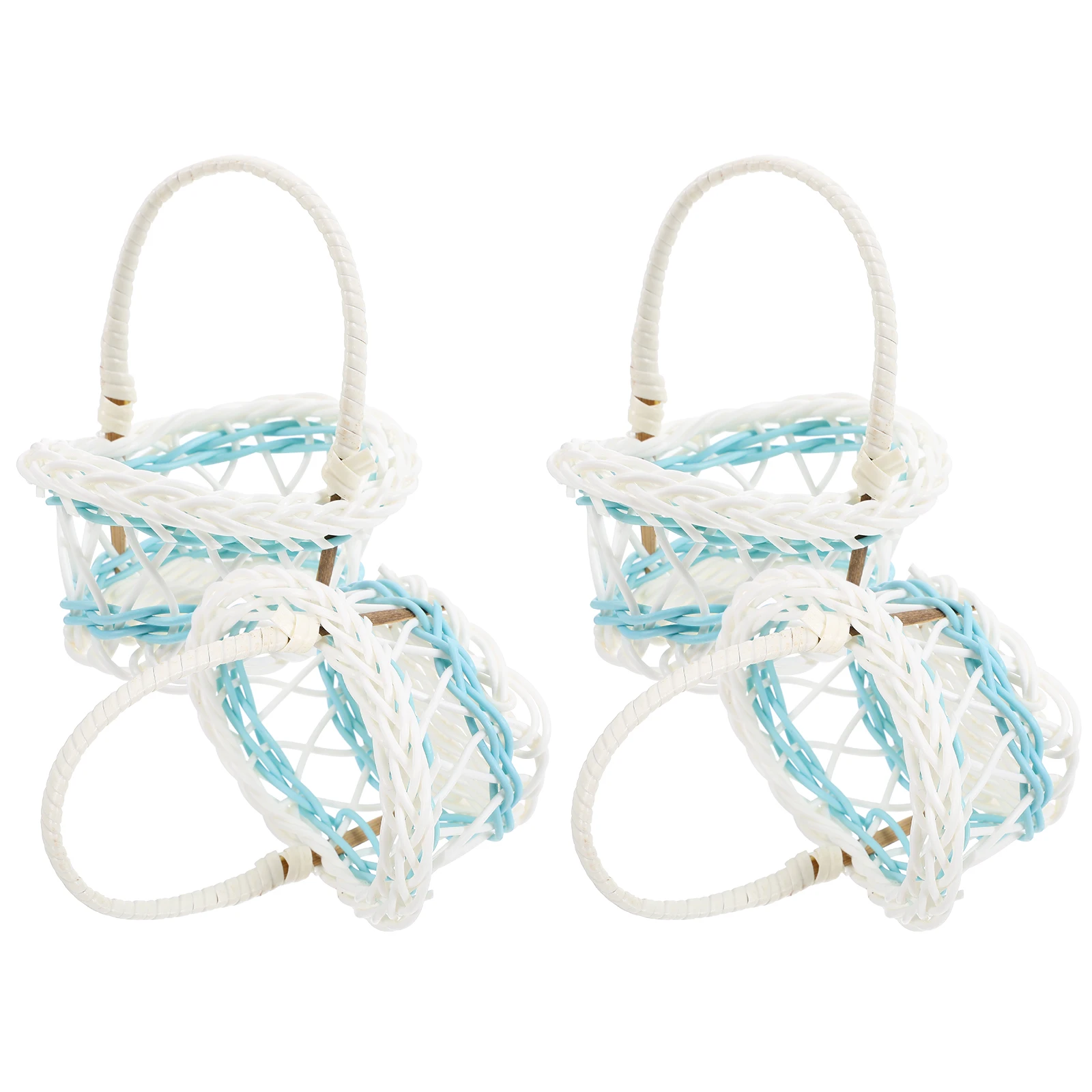 

4Pcs Small Woven Basket Portable Handheld Basket for Indoor Decoration Garden Theme Display and Miniature Landscaping Projects