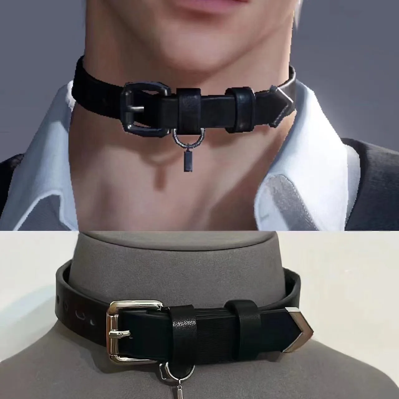 Game Love and Deepspace Sylus Pendant Cosplay Choker Unisex PU Chain Necklace Halloween Party for Women Men Clothing accessories