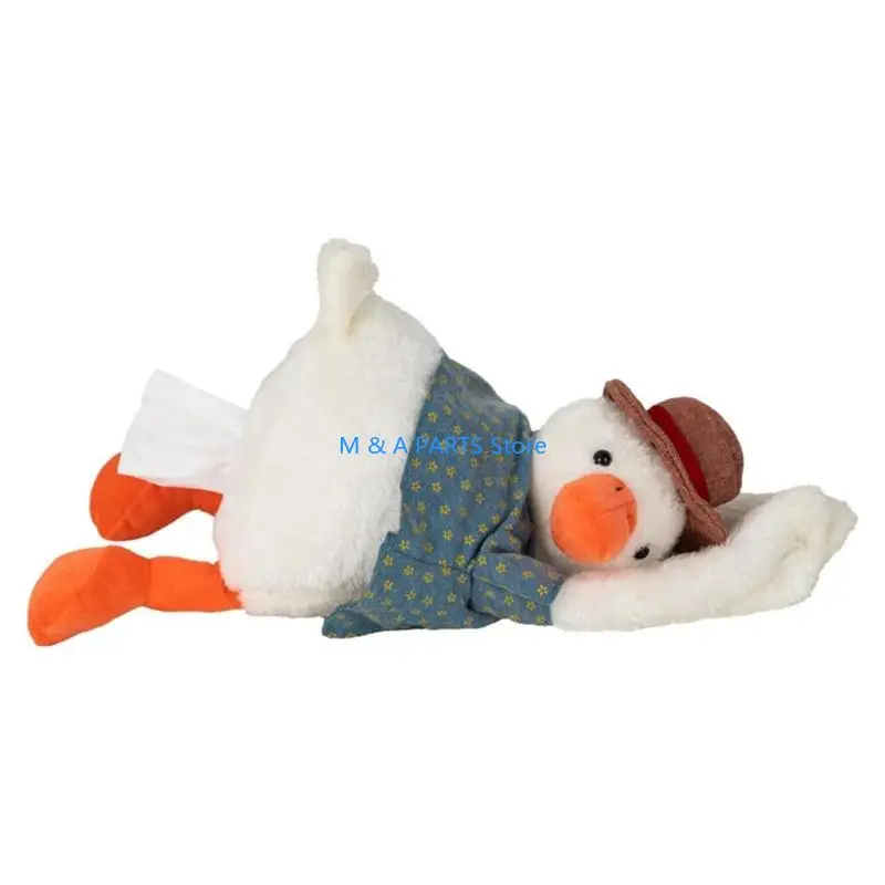 

U1JF Auto Back Tissue Dispenser Car Headrest Tissue Box Car Tissue Holder Plush Duck Animal Pattern Paper Napkin Holder