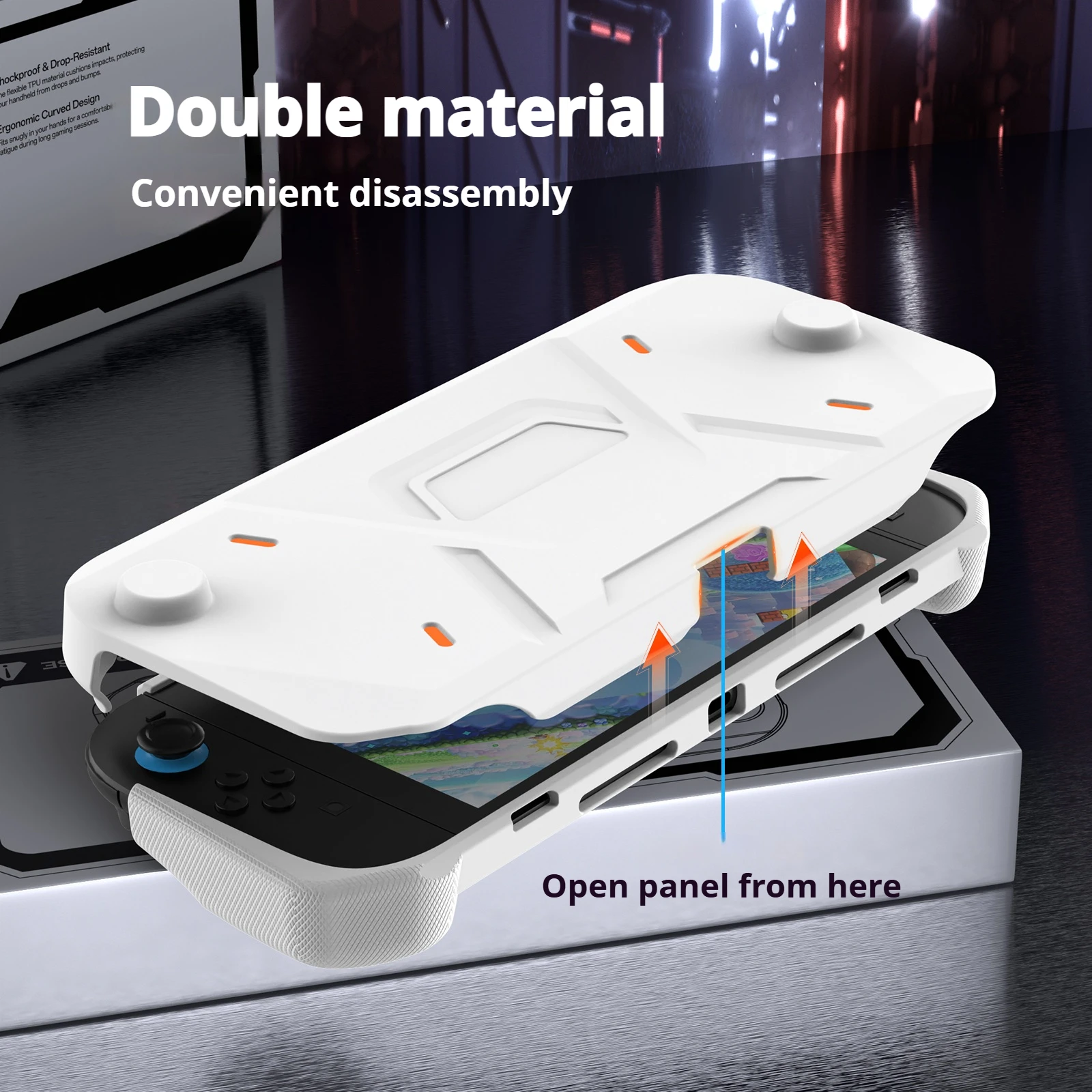 for Nintendo Switch 2 Case 2025 TPU PC 2 in1 Cover Protector Anti-Scratch Shock-Absorption Ergonomic Grip Design Easy to Install