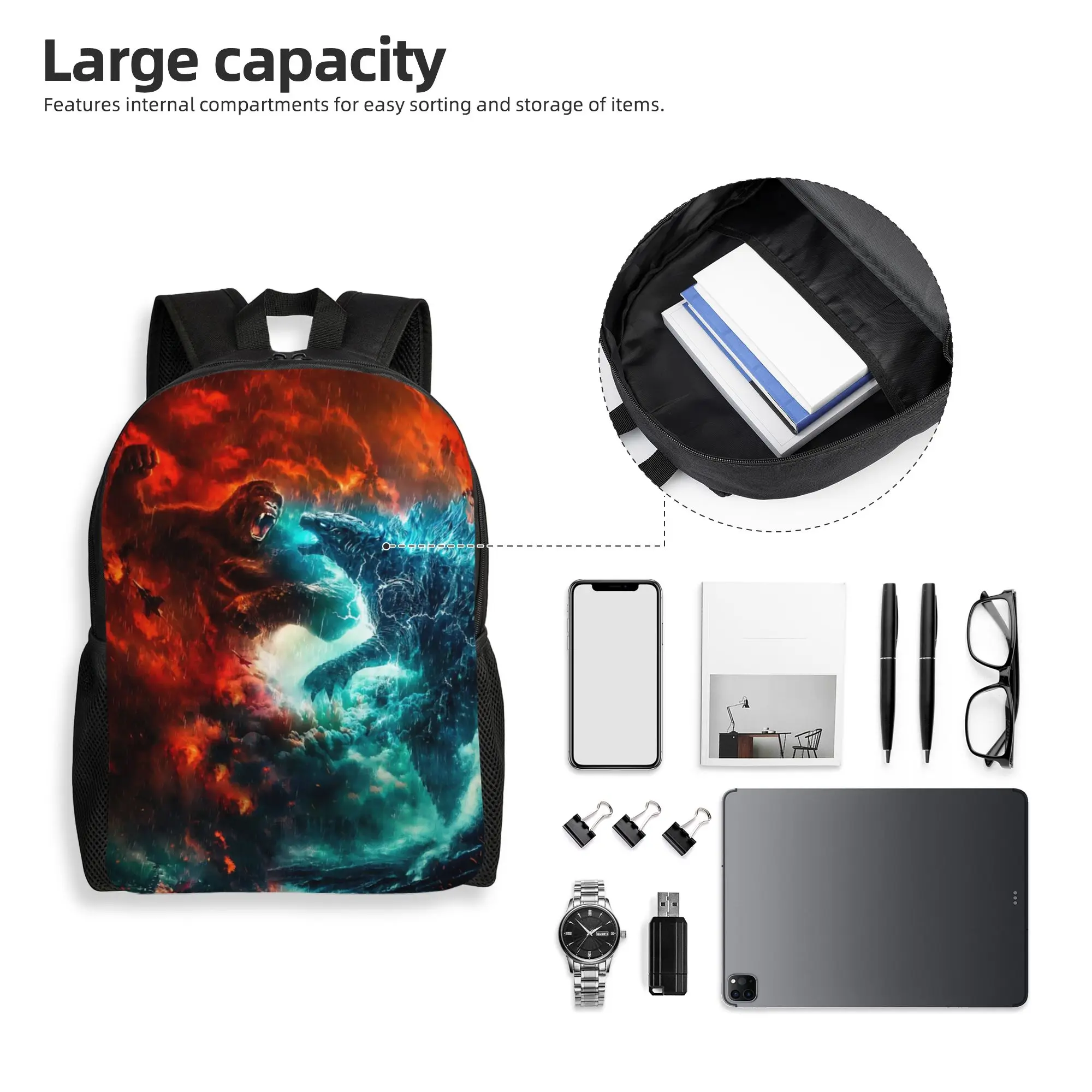 1Piece Backpack BlueSpine New School Year Knapsack Office Work  GODZILLA Gift New Term Starts view 4