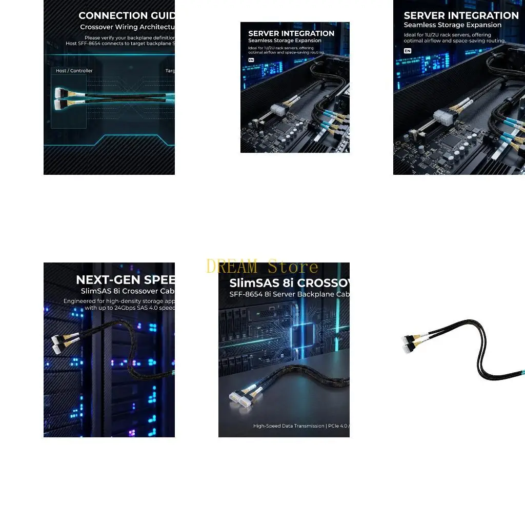 Internal 24 Gbps Data Cable SFF-8654 8i for Storage Hardware Use Best Sale