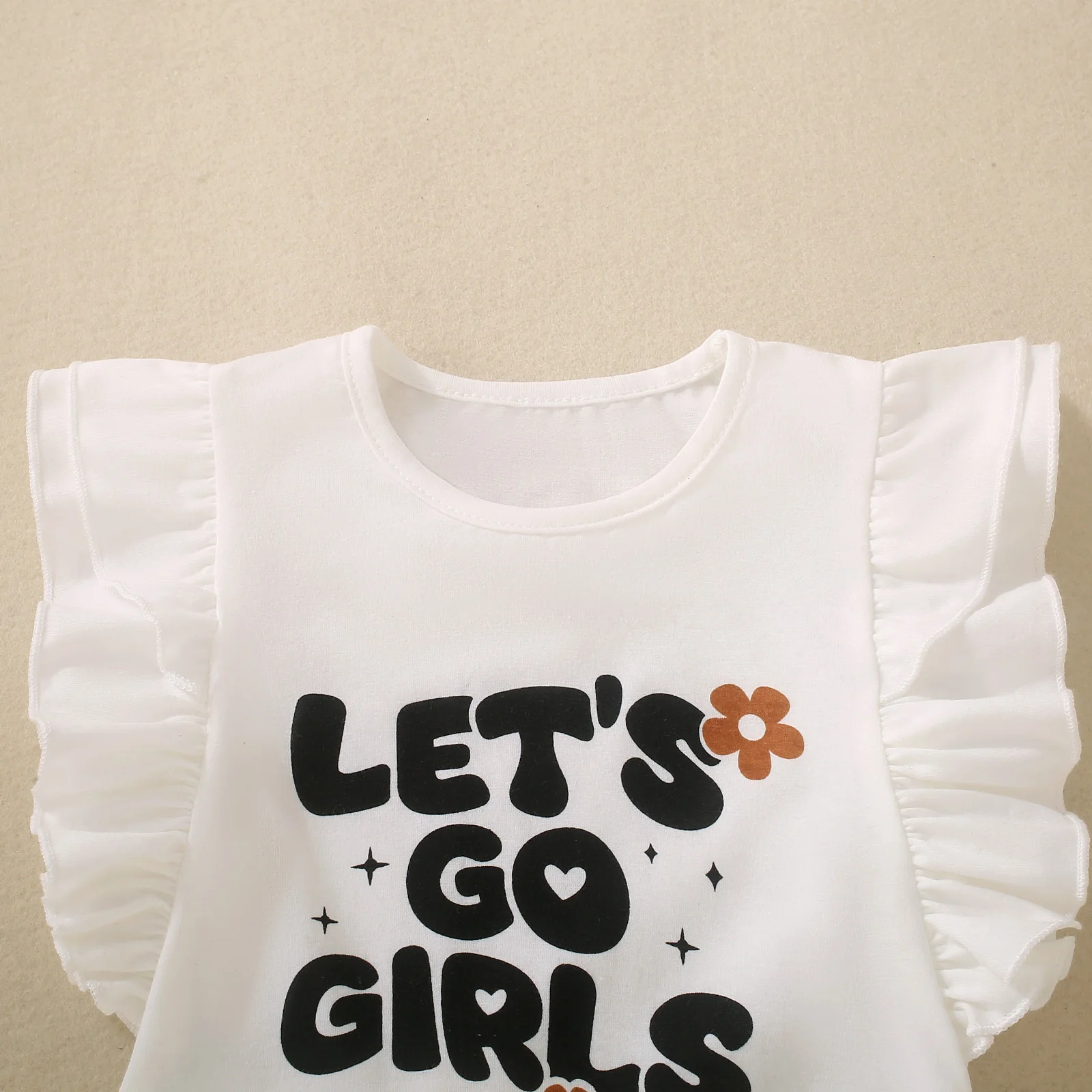 ربيع الخريف للجنسين طفل رضيع أسود طباعة جرس كم السراويل القصيرة مع شرابة للرضع والأطفال الصغار