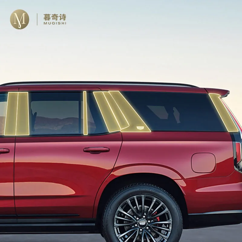 

MUQSHI Pre cutting Car Exterior Body B C Window pillar PPF paint protection film TPU scratch film For Cadillac ESCALADE 21-2024