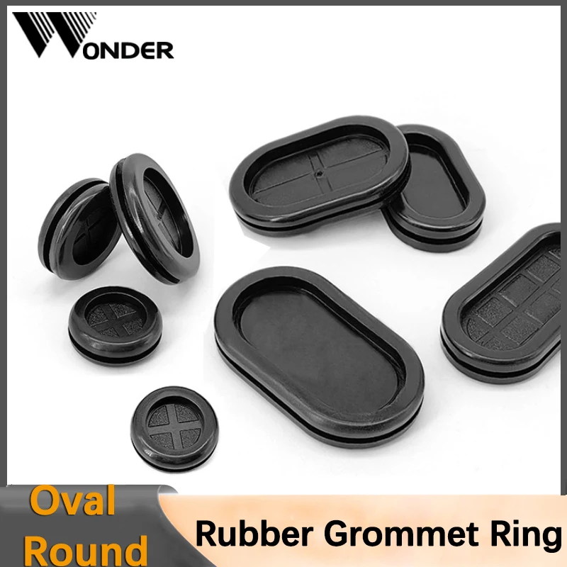 Double Sided Rubber Grommets, Bobina protetora, Rodada, Proteção Oval, Anel de vedação de cabo de fio, 1-20Pcs