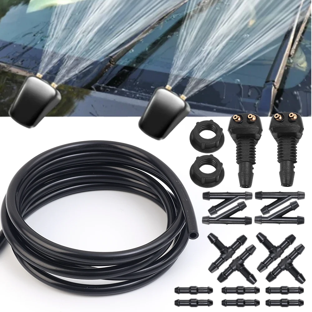 Universal Car Wiper Wash Hose Set Car Wiper Washer Nozzle Windshield Washers Connector Pipe T/Y/I 3 Kinds of Plumbing Fittings