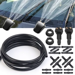 Juego de mangueras de lavado de limpiaparabrisas de coche Universal, boquilla limpiaparabrisas, tubo conector T/Y/I, 3 tipos de accesorios de plomería