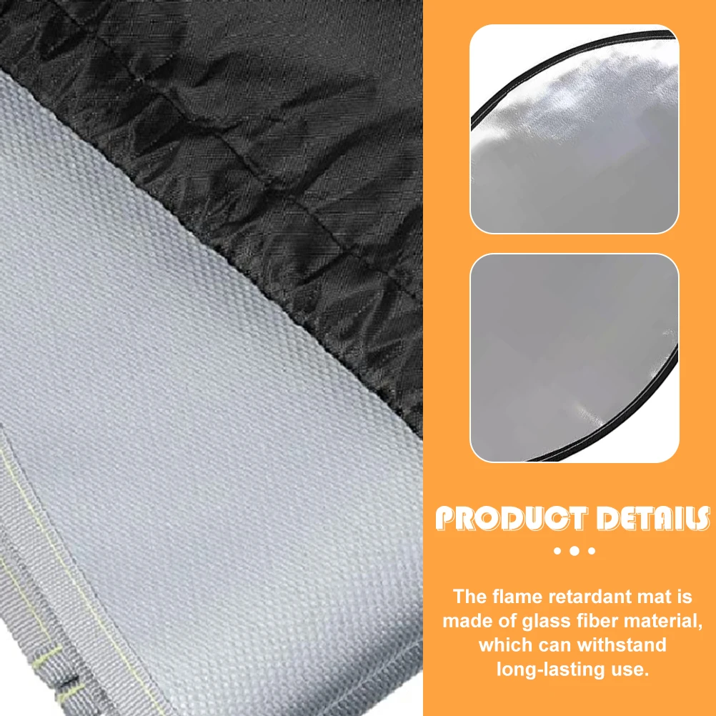 

Round Fireproof BBQ Mat 11 Inches Glass Resistant Pad for Camping Picnic Flame Retardant Insulation Fire Pit Barbecue
