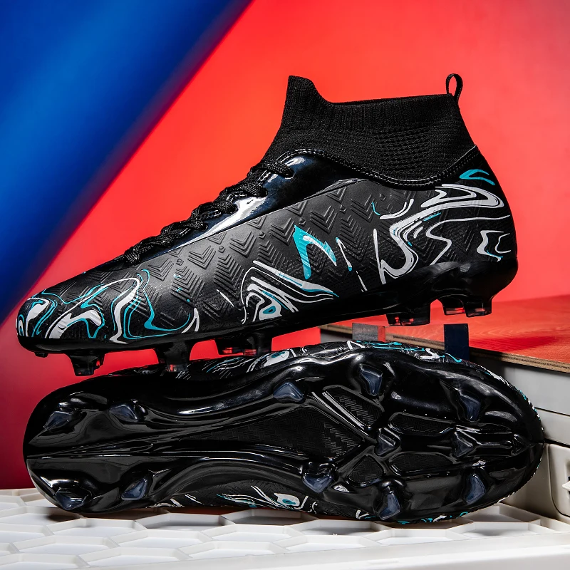 

Men New FG Football Boots Original Field Professional Resistant Male Match Fast Soccer Shoes Long Spikes Training Football Shoes