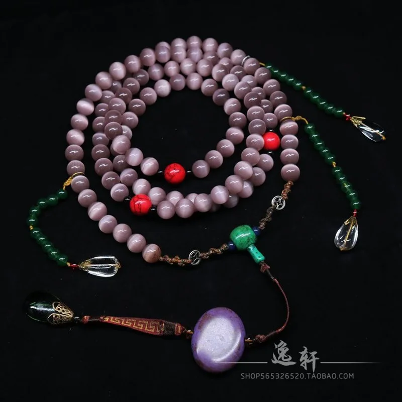 Antique Ming And Qing Dynasty Old'S Eye Stone Turquoise Large Bead Necklace