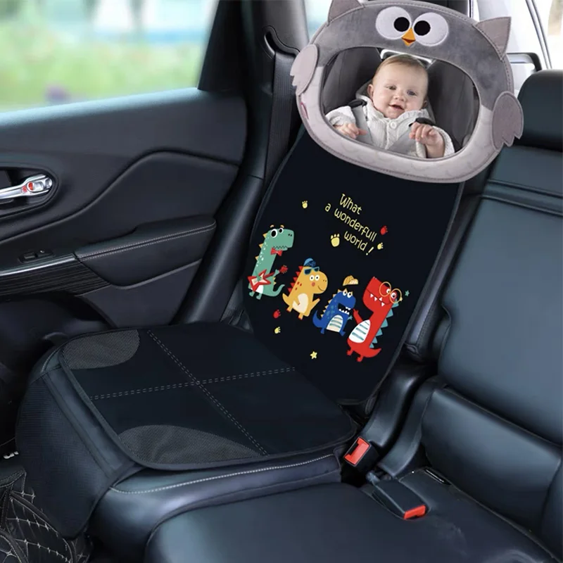 Infant Hanging Rear Mirror Auto Cute Cartoon Animal Plush Car Pendant Children Safety Seat Observation Rearview Mirror for Baby