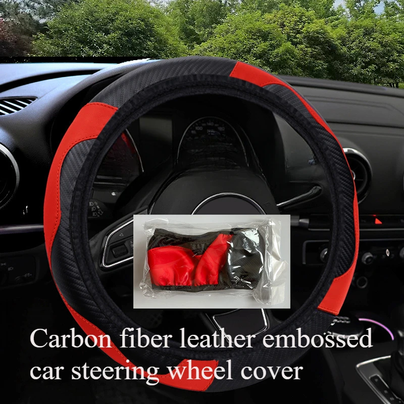 

Leather Steering Wheel Cover, Car Steering Wheel Cover, Microfiber Leather Covers Breathable Anti-Slip Odorless Universal Fit