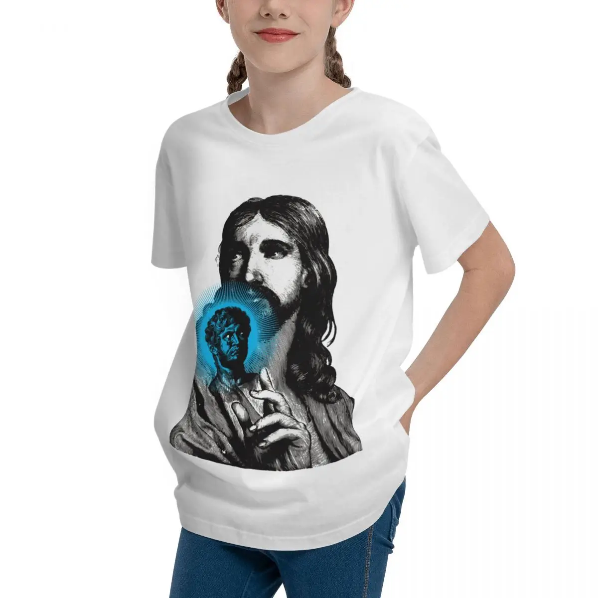 Jesus & Nero Women's Regular Unisex Vintage Leisure Teeanger Basic Short Sleeve T-Shirt Round neck T-shirts Funny Sarcastic